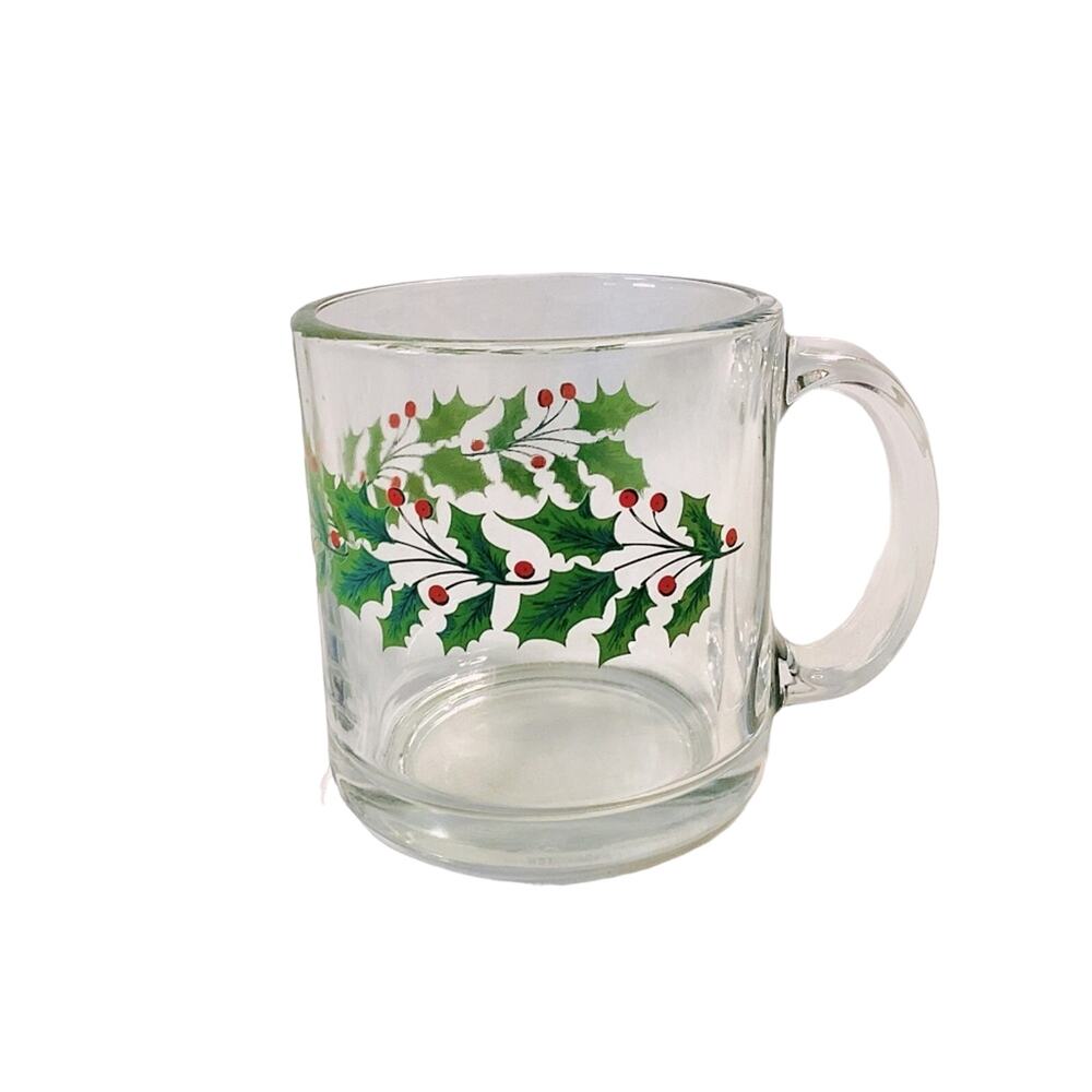 Holly Leaf Pattern Christmas Mug